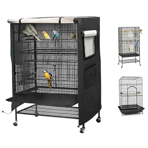 Hperu Großer Vogelkäfigabdeckung, 38x23.6x51 Universal 210d wasserdichte Käfigabdeckung Good Night Blackout & atmungsaktives Vogelkäfigabdeckung für Bird Critter Cat Cage von Hperu