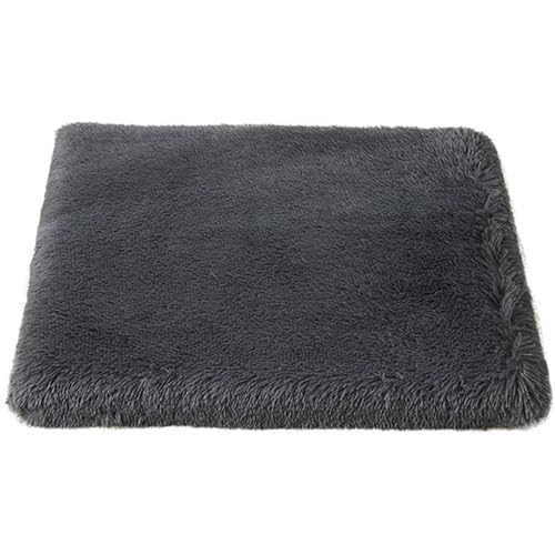 Hperu Großes Hundebett 35.4x27.6x3,9inch Memory Foam Nicht-Schlupfwinter-Hundekiste Matratze Plüsch Wärme weiche abnehmbare dunkelgraue Hundebett von Hperu