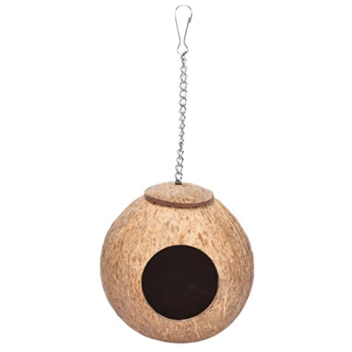 Hperu Kokosnussvogel Nest Bett Holz Papageien Nisthaus Hanging Kette Käfig Kauen Spielzeug für Vogel Kokosnussvogel Nest von Hperu