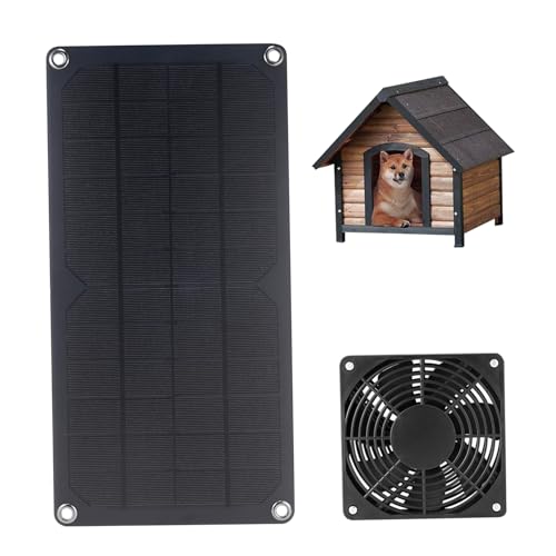 Hperu Solarlüfter, Solarlüfter Haustier Solar Powered Panel Extraktor Fan 10W Solar Powered 3 Watt Mini Lüfter PET PETORS Elector Fan SOLAR TOMPLET von Hperu