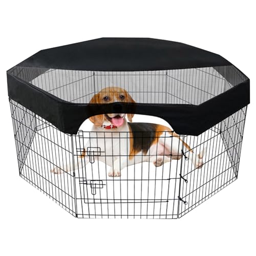 Hund Cage Cover Hund Playpene Cover achteckiger Hundestiftabdeckung Sonne Proof Top Hundekiste Deckung Atmungsaktives Playpene -Cover passt zu Allen 24 Breiten 8 Panels Pet Pen bieten nur S von Hperu