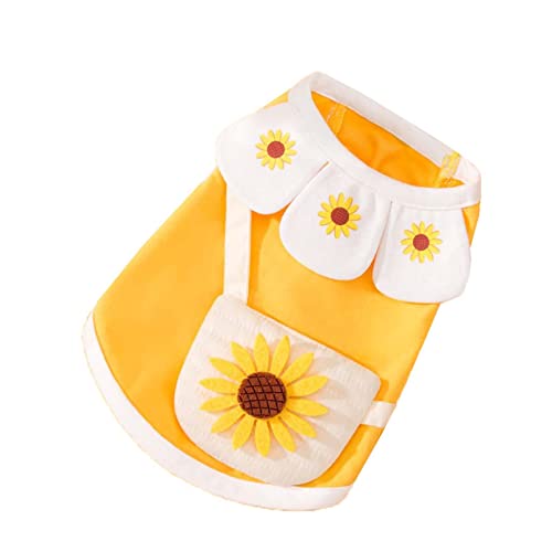 Hund Sonnenblumenkleid Hundehemden süßer Hund Sonnenblumenkleid Outfits atmungsaktive Sommer -Haustierkleidung für kleine mittelgroße Hund m von Hperu