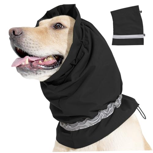 Hund beruhigend Hoodie, Hundeohrmuffs Hund wasserdichte Ohrschutz mit Kordelkordel, Hundeohrschrott -Geräuschschutz, reflektierende Hundeohrabdeckungen für Winter, m von Hperu