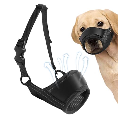 Hunde Mundgeräte, um beißende und bellen atmungsaktive Mesh -Hundemundabdeckung mit Verstellbarer Schleife und reflektierenden Gurten Anti -Hunde -Mundabdeckung von Hperu