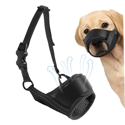 Hunde Mundgeräte, um beißende und bellen atmungsaktive Mesh -Hundemundabdeckung mit verstellbaren und reflektierenden Gurten Anti -beißende Hunde Mundmaske für kleine mittelgroße Hunde M. von Hperu