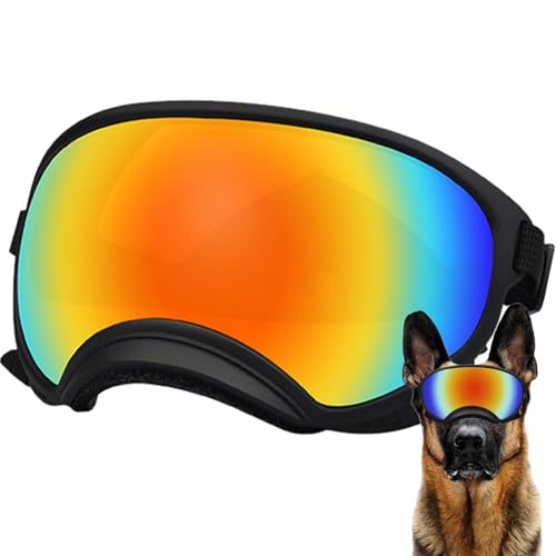 Hunde Sonnenbrille Große Hundebrille mit einstellbarem Riemen für Hunde Winproof Hundepapler Sonnenbrille für mittelgroße Hund, Hundbrille (L) von Hperu