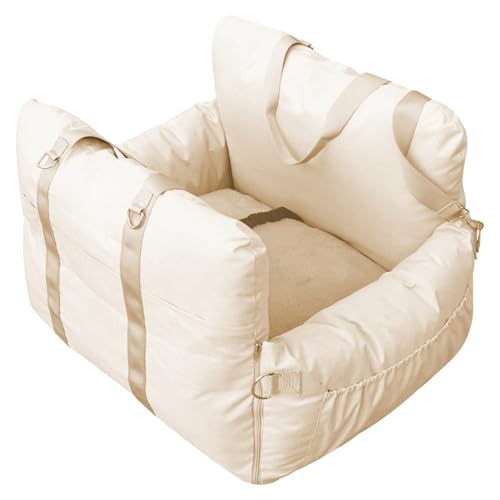 Hundebett für Auto wasserdichte Hundewagen Sitzverschleiß resistent kleines Hundebett mit abnehmbarem Hundewagenbett Einfache Reinigung von Hundautos für kleine Hunde innerhalb von1,5-8 kg (Beige) von Hperu