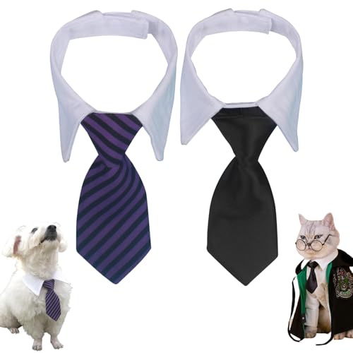 Hperu Hundekrawatte, Hundehalskrawatte 2pcs 15 einstellbare gestreifte und unpattern Hundekrawatte Elegante Hundebiege Kumpel weiche und bequem von Hperu