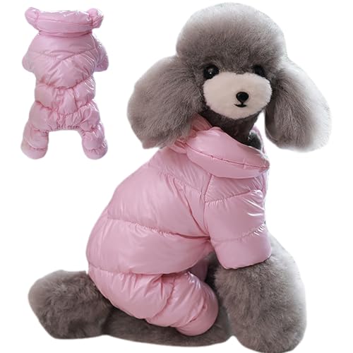 Hundemäntel für kleine Hunde, Hundemantel, Dicker Warmer Hundewintermantel, wasserdichte Hundejacke mit Kragen und Knopfverschluss, Ganzkörper-Hundeschneeanzug, Hundemäntel für mittlere Hunde von Hperu