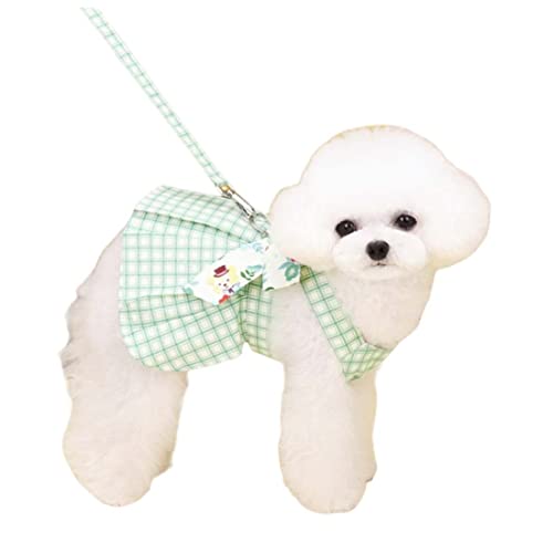 Hundeplaidkleid Hundeplaidkleid Kabelbaum Leine Set süßer Bowknot Welpen Rock Sommer Haustierkleidung für kleine mittelgroße Hund m von Hperu