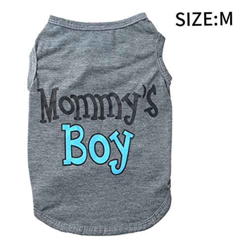 Hundeweste, Hundeweste Mommys Jungen Welpe ärmellose T-Shirt Haustier Sommer Kostüm Kleidung grau M Welpe ärmellose T-Shirt von Hperu