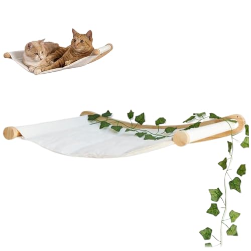 Hperu Katze Hängematte Katzenwandbett robust und Bequeme Holzkatze Hängematte minimalistische Katzenbett für Innenkatzen, Klettern, Katzenbett, Katze Hängematte 18.5x21 von Hperu