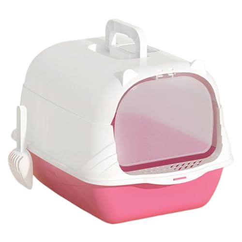 Katze Katzentoilette 14.2x15.6x20,1 Zoll Anti-Splashing-Katzentruppbox mit Schaufel, Einfacher Zugangstür ＆ Oben Griff leicht zu reinigen Cat Toilette für kleine mittelgroße Katze von Hperu