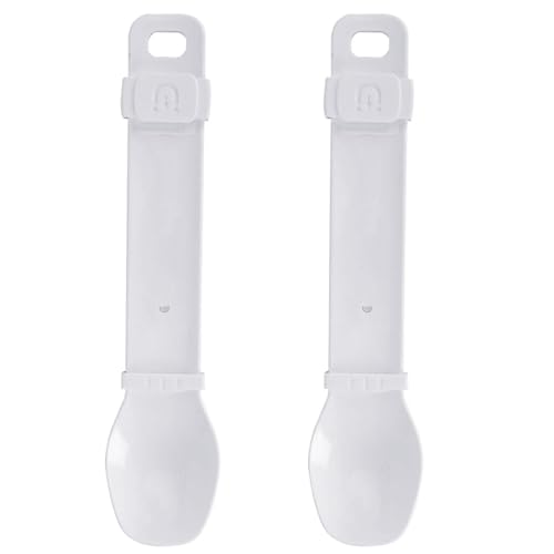 Katzenfutter Scoop Katzenstreifen Feeder 2pcs Glatte Slid Cat Strip Squeeze Löffel Einstellbare Fütterungsgeschwindigkeit Katzenfutter Spender Plastik Katze Food Scoop für kleine Haustiere von Hperu