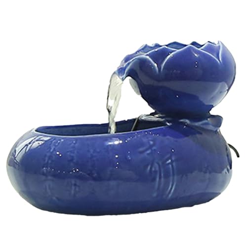 Mini Ceramic Cat Water Fountain 1.6L Automatische elektrische Haustiertrinker Spülmaschine Safer Haustiertrinker Trinkschale Mehrere Haustiertrinker für Katzen und Hunde, Blau von Hperu