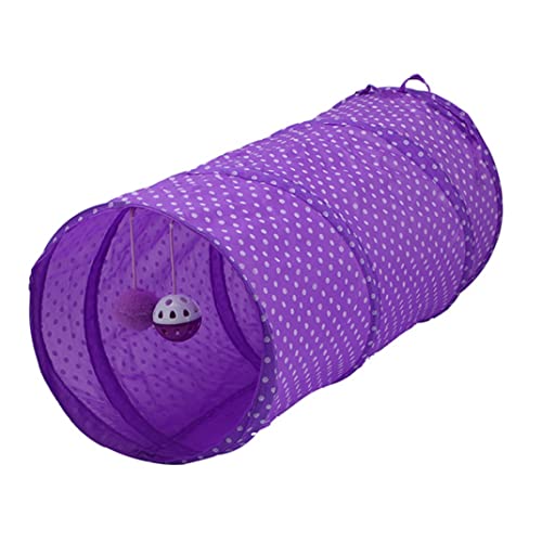 Pet Tunnel Tube Spielzeug Zusammenklappbarer Katzenröhrchen Spielzeug Interaktives Training Spielzeug Welpe Kitty Tunnel Purple 1pc Craltlapsible Pet Tunnel von Hperu