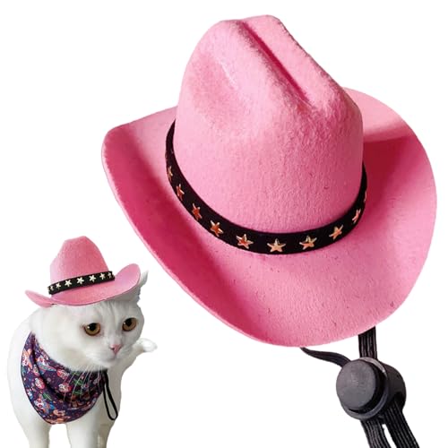 Verstellbarer Hund & Katze Cowboyhut mit Sternengürtel - Mini Western Cowboy -Hüte für Cosplay von Hperu