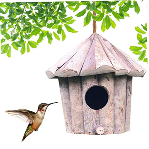 Vogelschachtel, hängende Vogelhaus für Garten Vogelschachtel Holz Vogelhütte für wilde Vögel Feeder Vogelhäuser von Hperu