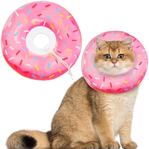 Hpetppy Katzenhalsband, weich, niedliches Donut-Haustier-Genesungshalsband für Wundheilung, Nackenkissen elisabethanische Halsbänder für Kätzchen, Welpen und kleine Hunde von Hpetppy