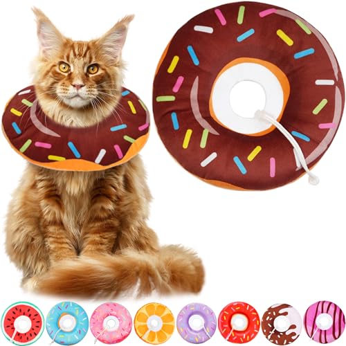 Hpetppy Katzenkegelhalsband, weich, Katzen-Genesungshalsband für Wundheilung, niedlicher Katzen-Donut, verstellbare Katzenzapfen, um das Lecken zu stoppen, bequem, leicht, elisabethanische Halsbänder von Hpetppy