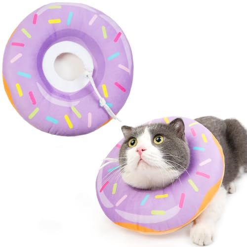 Katzenkegelhalsband, weich, Katzen-Genesungshalsband für Wundheilung, niedlicher Katzen-Donut, verstellbare Katzenzapfen, um das Lecken zu stoppen, bequem, leicht, elisabethanische Halsbänder für von Hpetppy