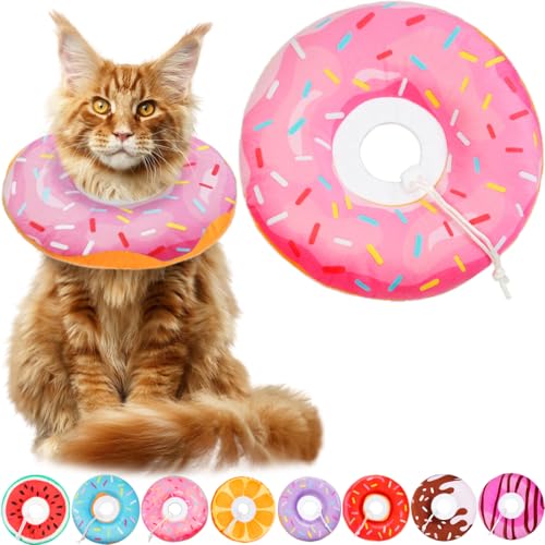 Katzenkegel-Halsband, weich, Katzen-Genesungshalsband für Wundheilung, niedlicher Donut, verstellbare Kätzchen-Zapfen, um das Lecken zu stoppen, bequem, leicht, elisabethanische Halsbänder für von Hpetppy