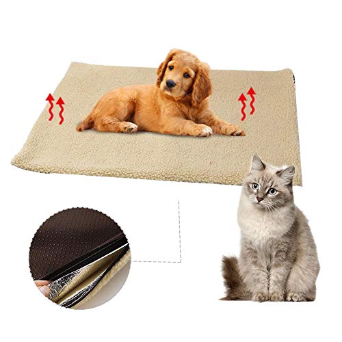 Hpybest Haustierbett, selbstheizend, superweiches Fleece, bequem, wärmendes Schaffell, für Welpen, Haustiere, waschbare Decke für Katzen und Hunde von Hpybest