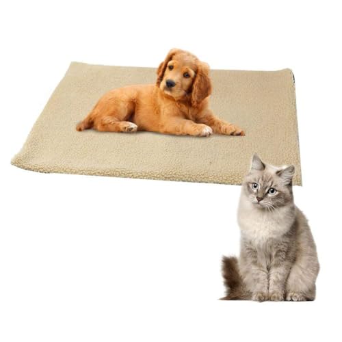 Hpybest Haustierbett, selbstheizend, superweiches Fleece, bequem, wärmendes Schaffell, für Welpen, Haustiere, waschbare Decke für Katzen und Hunde von Hpybest