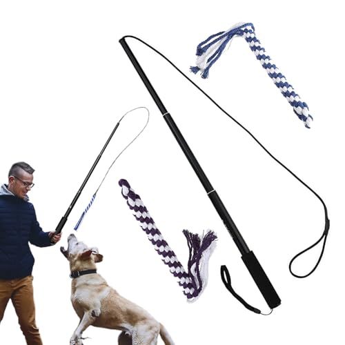 Hqunjikp Outdoor Dog Flirt Pole | Ausziehbarer Welpen-Jagdstock – Haustier-Flirtstock, Welpen-Jagdschwanz für Hunde, die jagen und ziehen des Krieges von Hqunjikp