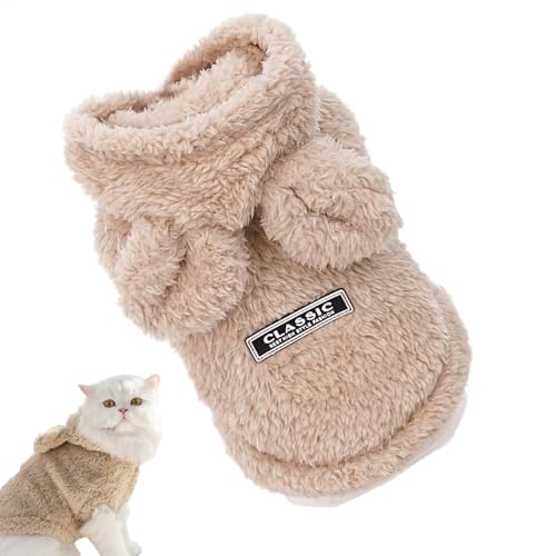 Hqunjikp Winter-Kapuzenpullover für kleine Hunde, warmer Mantel – niedlicher Hasenohren-Kapuzenpullover, Katzen-Wintermantel, kaltes Wetter für Haustiere von Hqunjikp