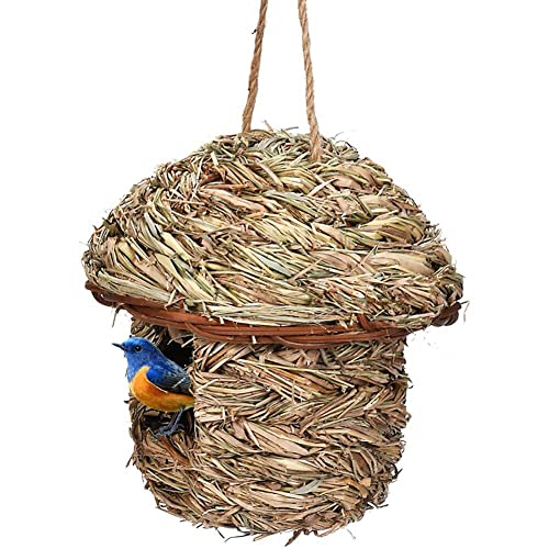 Vogel Nest 1pcs Natural Gras Draußen Handgefertigtes Vogelhütte Käfig Vogel Lebensraum Für Gartenlanddekoration Im Freien von Hrippy