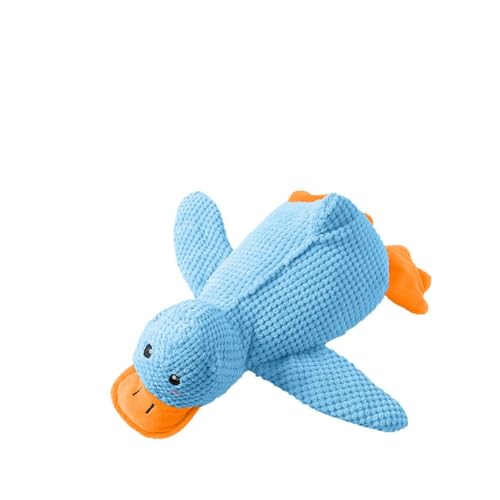 Hrlace Hundespielzeug Plüsch Ente Hundespielzeug Beruhigende Ente Für Hunde Quack-Quack Duck Dog Toy Hundespielzeug mit Plüschfüllung Beruhigendes Kuscheltier Enten Hundespielzeug Groß Blau von Hrlace