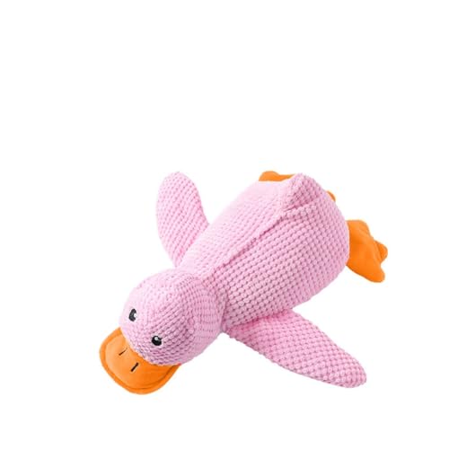 Hrlace Hundespielzeug Plüsch Ente Hundespielzeug Beruhigende Ente Für Hunde Quack-Quack Duck Dog Toy Hundespielzeug mit Plüschfüllung Beruhigendes Kuscheltier Enten Hundespielzeug Groß Rosa von Hrlace