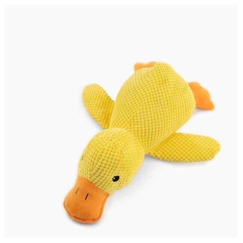 Hrlace Hundespielzeug Plüsch Ente Hundespielzeug Beruhigende Ente Für Hunde Quack-Quack Duck Dog Toy Hundespielzeug mit Plüschfüllung Beruhigendes Kuscheltier Enten Hundespielzeug Mittel Gelb von Hrlace