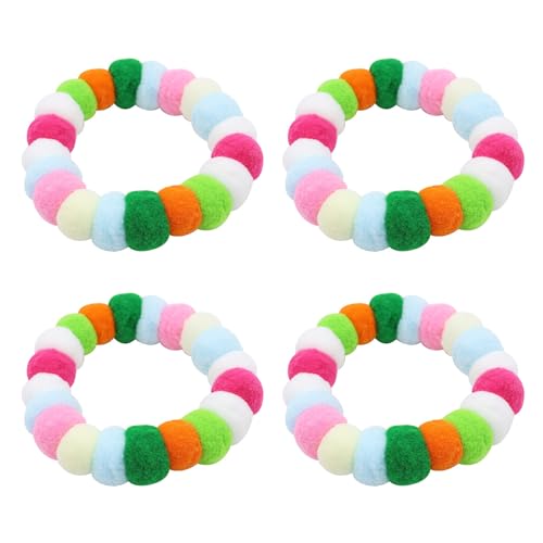 4pcs Regulierbare Kragen Halskette Elastik Katzen Halsband Hingehörer Haustierkragen Pet Party Accessoires von Hrtyvhin