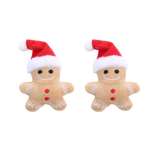 Hrtyvhin 2pcs Catnips Gingerbreads Man Cats Toy Spielen Interaktiv Weihnachtsspielzeug Für Gesundes Zahnfleisch von Hrtyvhin