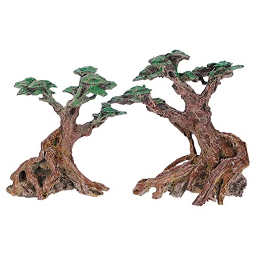 Hrtyvhin Aquarium-Dekoration, Bonsai-Bäume, Ornamente für Aquarien, Treibholz, Baumstumpf, realistischer Steingarten von Hrtyvhin