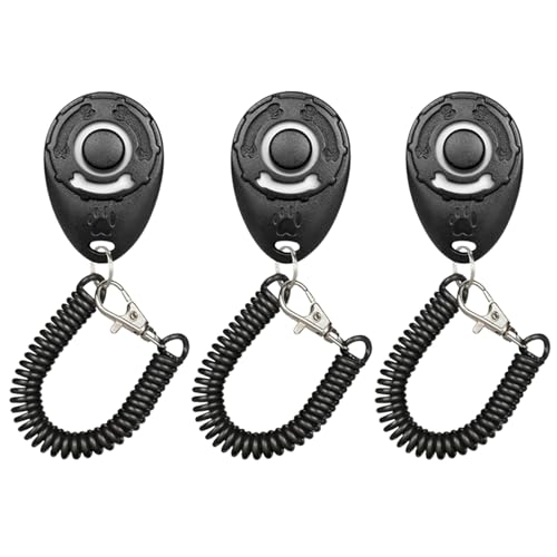 Hrtyvhin Hundeklicker Mit Großer Schaltfläche Outdoor Training Clicker for Hunde Erinnern Erinnern Training Elastischer Handgelenke Haustier Clicker 3 Pack von Hrtyvhin