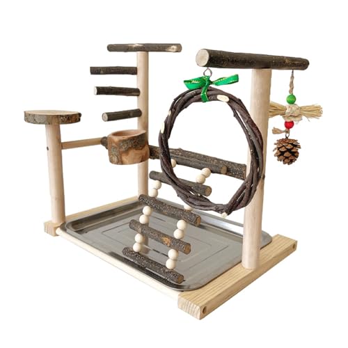 Papagei Cage Toy Bird Training Ständer Mit Fütterung Tassen Cockatiel Training Barsch Gymnastik Nagelgitter Barsch Für Innenhause von Hrtyvhin