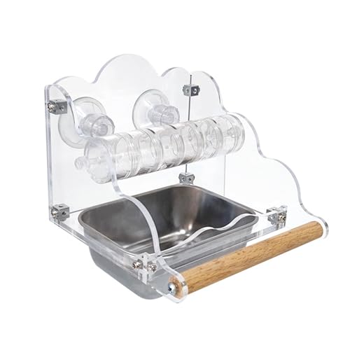 Vogelheimer Rotierender Lebensmittelspender Antisplash Papageien Futtermittel Feeder Vogelkäfig Clear Food Feeder Automatic Food Container von Hrtyvhin