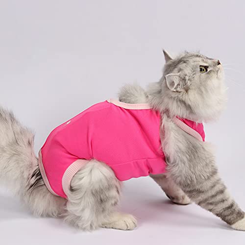 HshDUti Cat Professional Recovery Suit for abdominal wounds or skin diseases, E-Collar Alternative for Cats and Dogs After Surgical Wear Pyjamaanzug Pink M von HshDUti