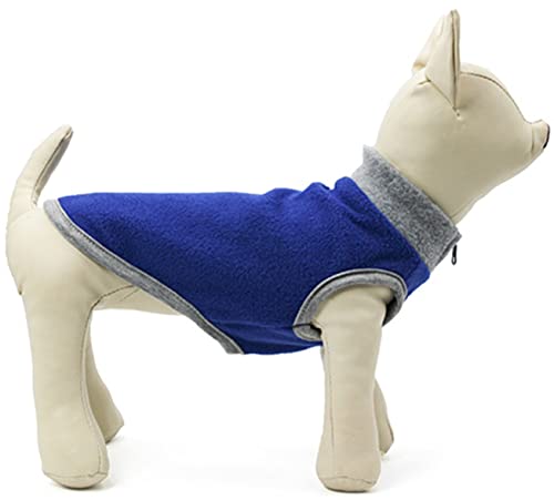 HshDUti Hunde-Sweatshirt Fleeceweste Warme Hundepullover Pullover für kleine und mittelgroße Hunde Pullover Outfits Mantel Haustier Winter Kleidung für Indoor und Outdoor Tragen Blau L von HshDUti