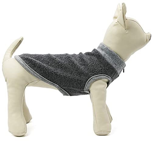 HshDUti Hunde-Sweatshirt Fleeceweste Warme Hundepullover Pullover für kleine und mittelgroße Hunde Pullover Outfits Mantel Haustier Winterkleidung für Innen- und Außenbereich Grau L von HshDUti