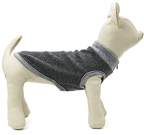 HshDUti Hunde-Sweatshirt Fleeceweste Warme Hundepullover Pullover für kleine und mittelgroße Hunde Pullover Outfits Mantel Haustier Winterkleidung für Innen- und Außenbereich Grau S von HshDUti