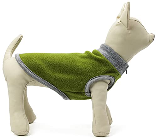 HshDUti Hunde-Sweatshirt Fleeceweste Warme Hundepullover Dackel Pullover für kleine und mittelgroße Hunde Pullover Outfits Mantel Haustier Winterkleidung für Innen- und Außenbereich Grün XS von HshDUti