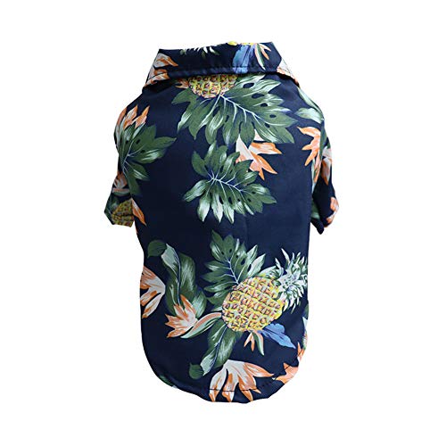 HshDUti Hundebekleidung mit Kokosnussbaum, Ananas-Druck, Sommer, Hawaii, Strand, Haustier-Shirts, Kleidung, Chiffon-Hemden, weich und atmungsaktiv, für kleine, extra kleine, mittelgroße Hunde und Katzen von HshDUti