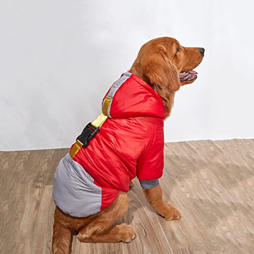 HshDUti Hundekleidung für kleine Hunde Hundemantel Wasserdicht Winterjacke Warme Weste Hundekleidung Hundepullover Mantel Warme Winter Hundejacke für Kleine Mittlere Große Hunde Rot 4XL von HshDUti