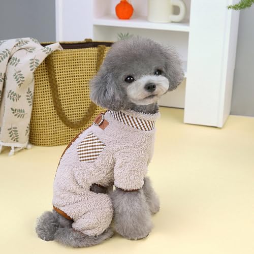 HshDUti Hundekleidung für kleine Hunde Hundemantel Winterjacke Fleece Warm Overall Hundekleidung Hundemantel Warme Winter Hundejacke für Kleine Mittlere Große Hunde Aprikose L von HshDUti