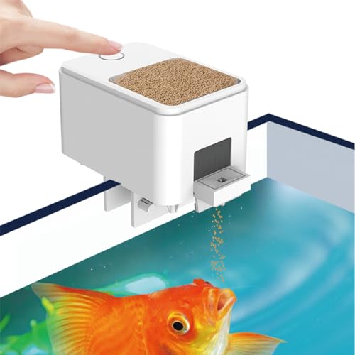 Hsthe Sea Automatischer Fischfutterspender, WLAN, für Aquarien, Futterspender, Timing, Futtervolumen, kann per Handy App Fernbedienung eingestellt Werden, mit 100 ml versiegeltem Fischfutterfach von Hsthe Sea