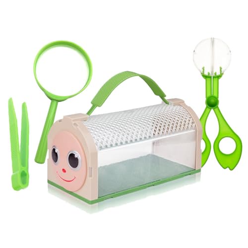 Hsthe Sea Bug Catcher Kit Habitatbox zum Insektensammeln drinnen und draußen, inkl. Tragegriff und leicht zugänglicher Tür, mit Insektenzange, Pinzette und Lupe von Hsthe Sea